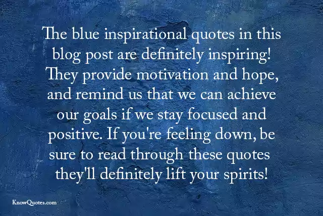 Blue Motivational Quotes