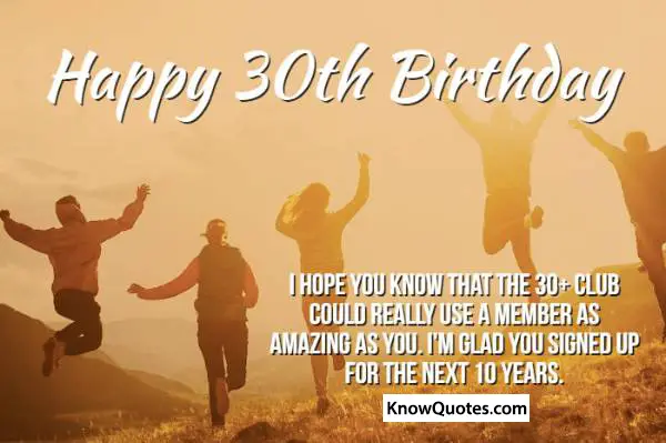 30TH Birthday Quotes for Him