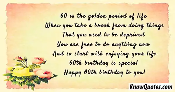 60TH Birthday Quote