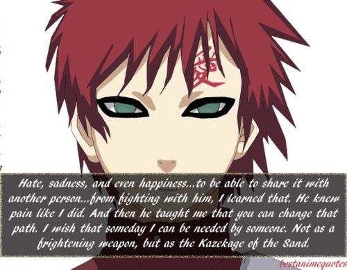 Gaara Quotes About Pain