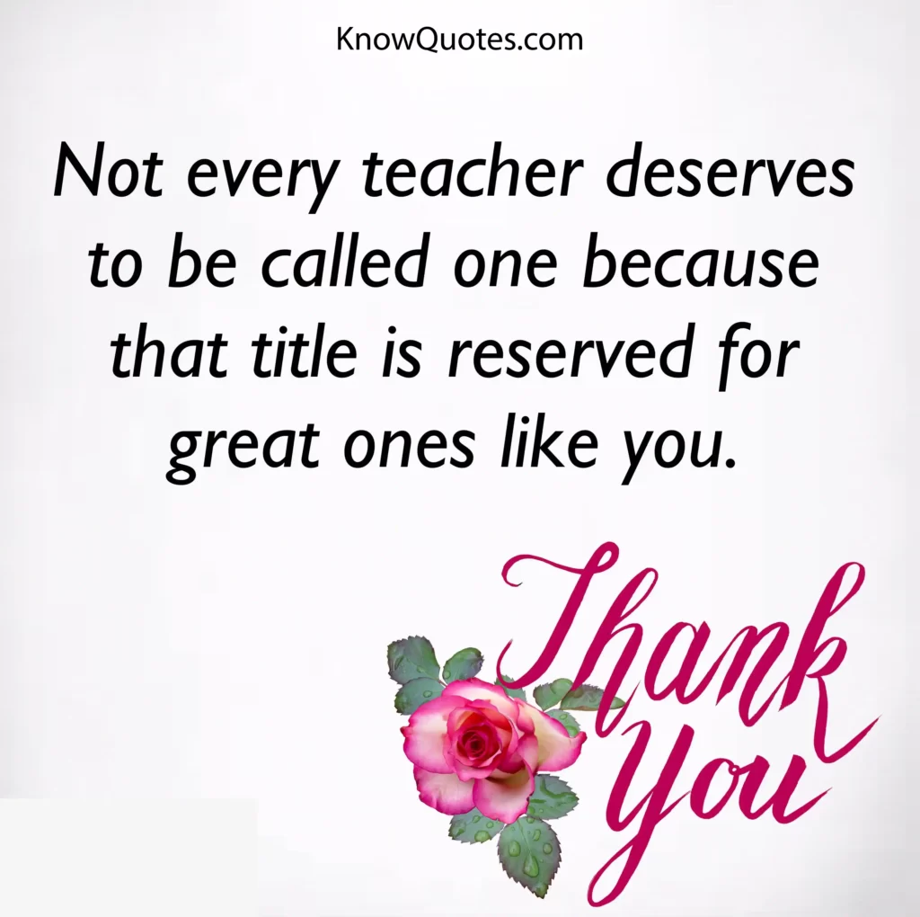 Thank You Teacher Quotes